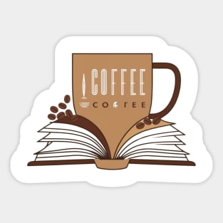 Coffee and books Caffeinated Chapters Sticker